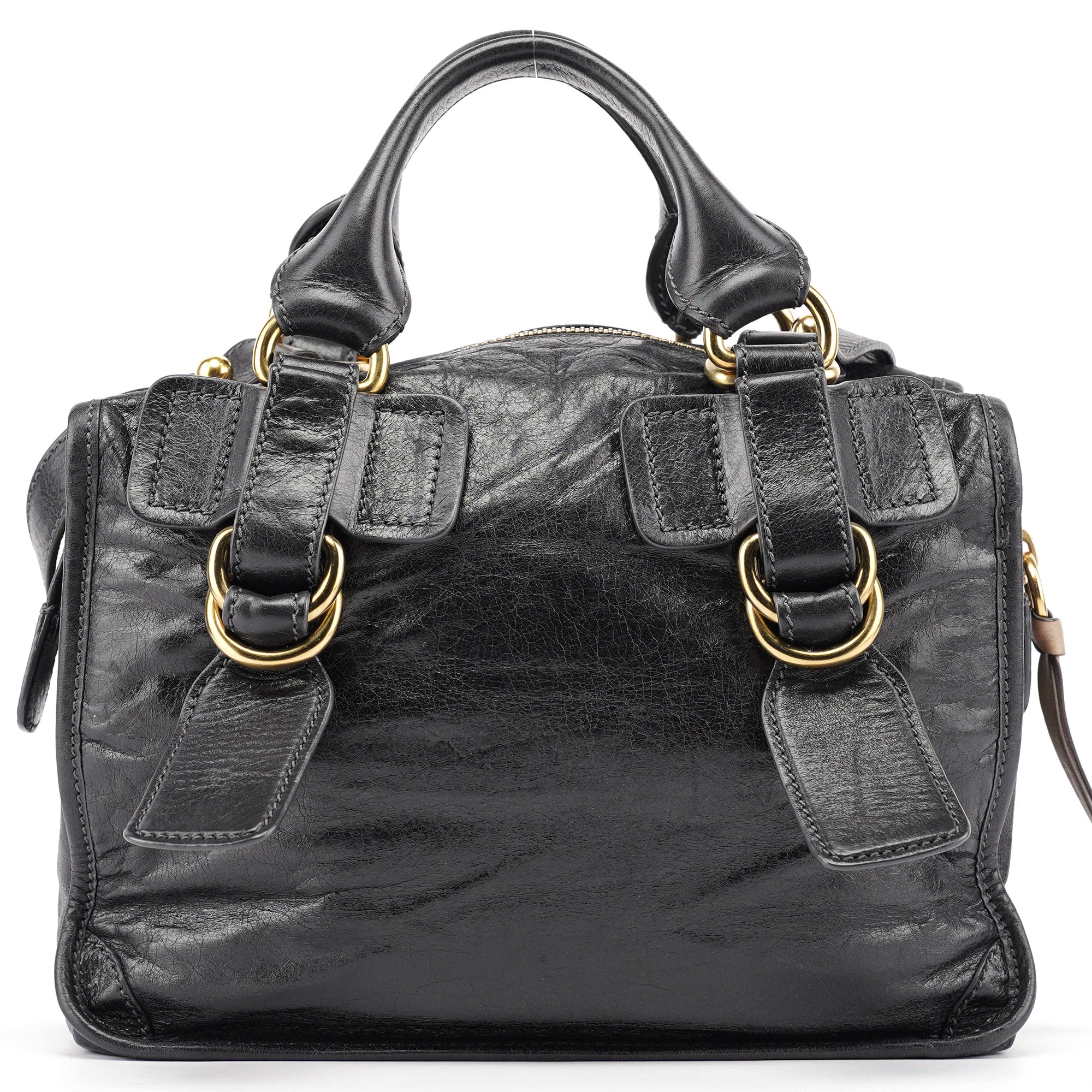 Black Lambskin Bay 2-Way Bag