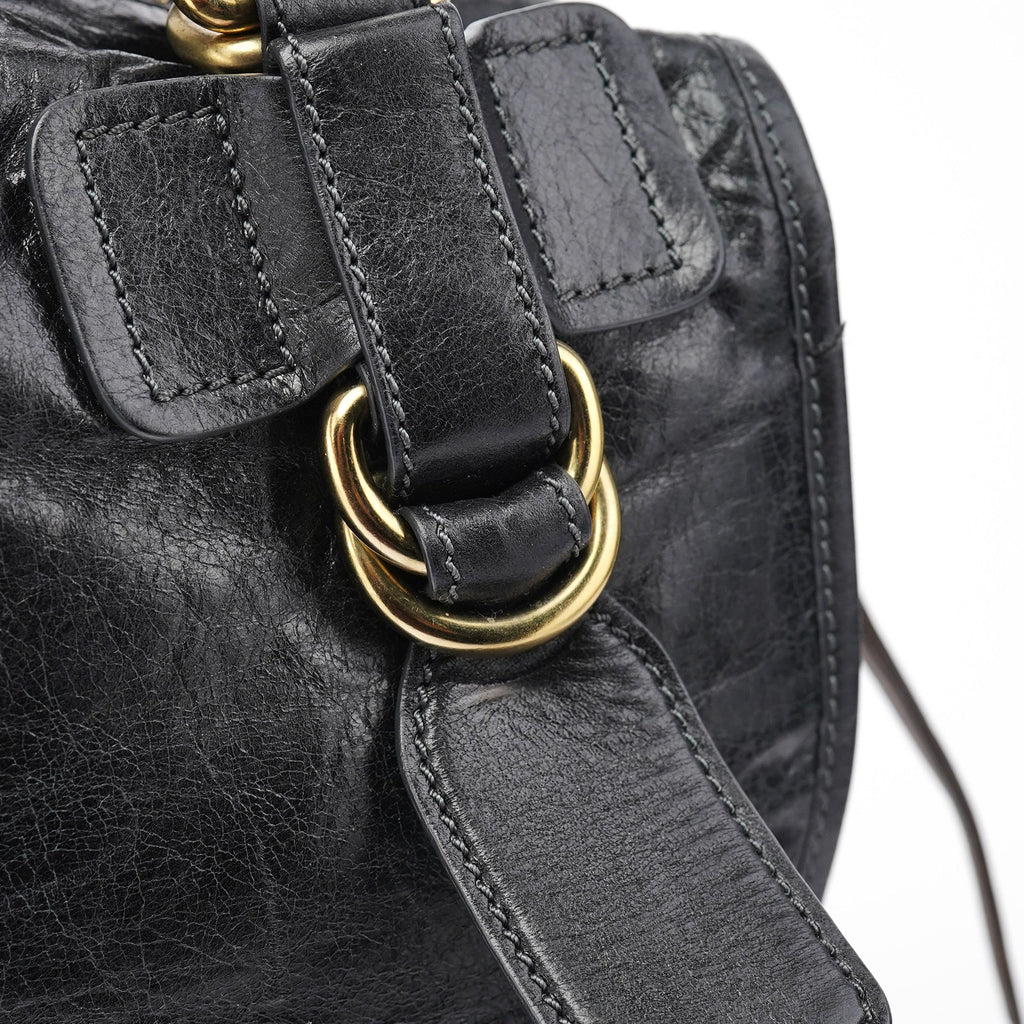 Black Lambskin Bay 2-Way Bag