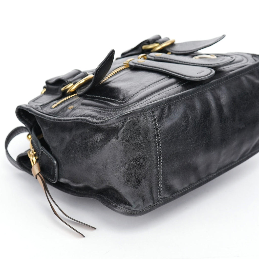 Black Lambskin Bay 2-Way Bag