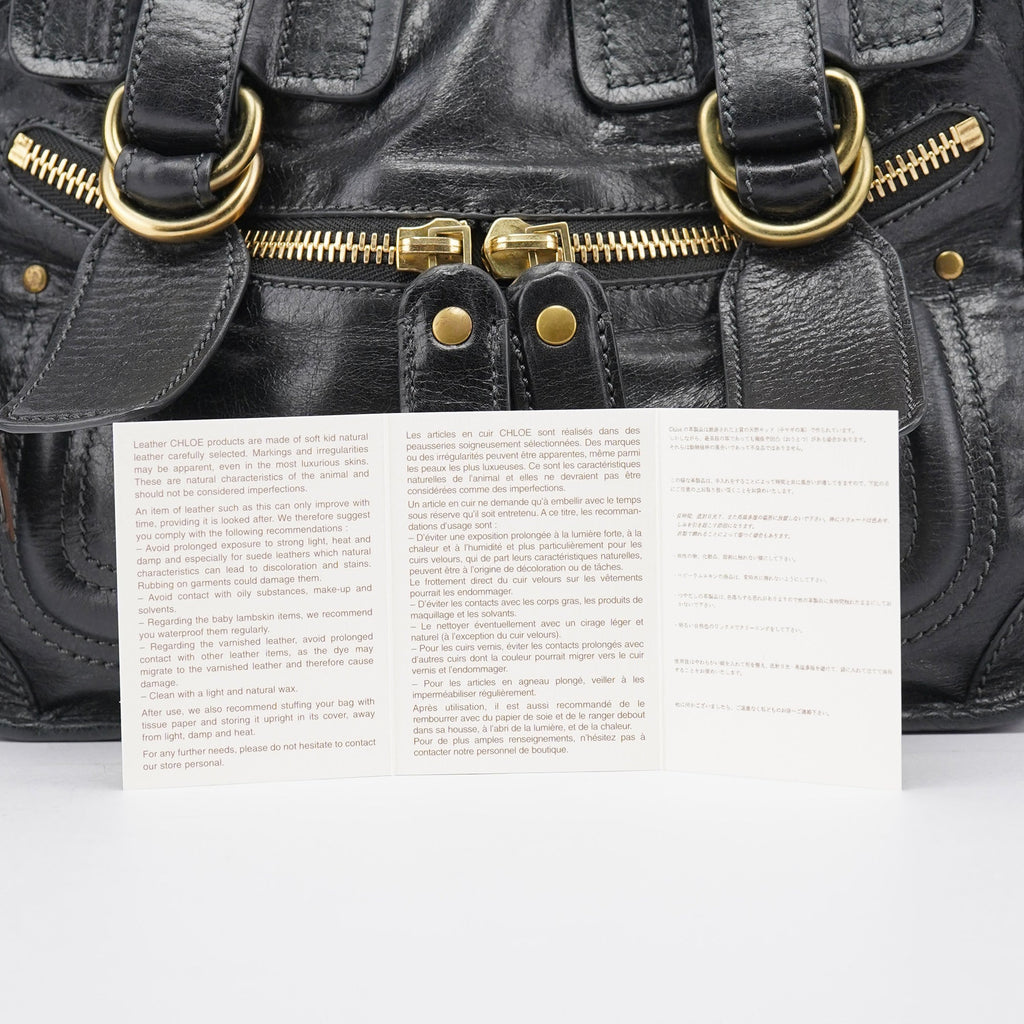 Black Lambskin Bay 2-Way Bag
