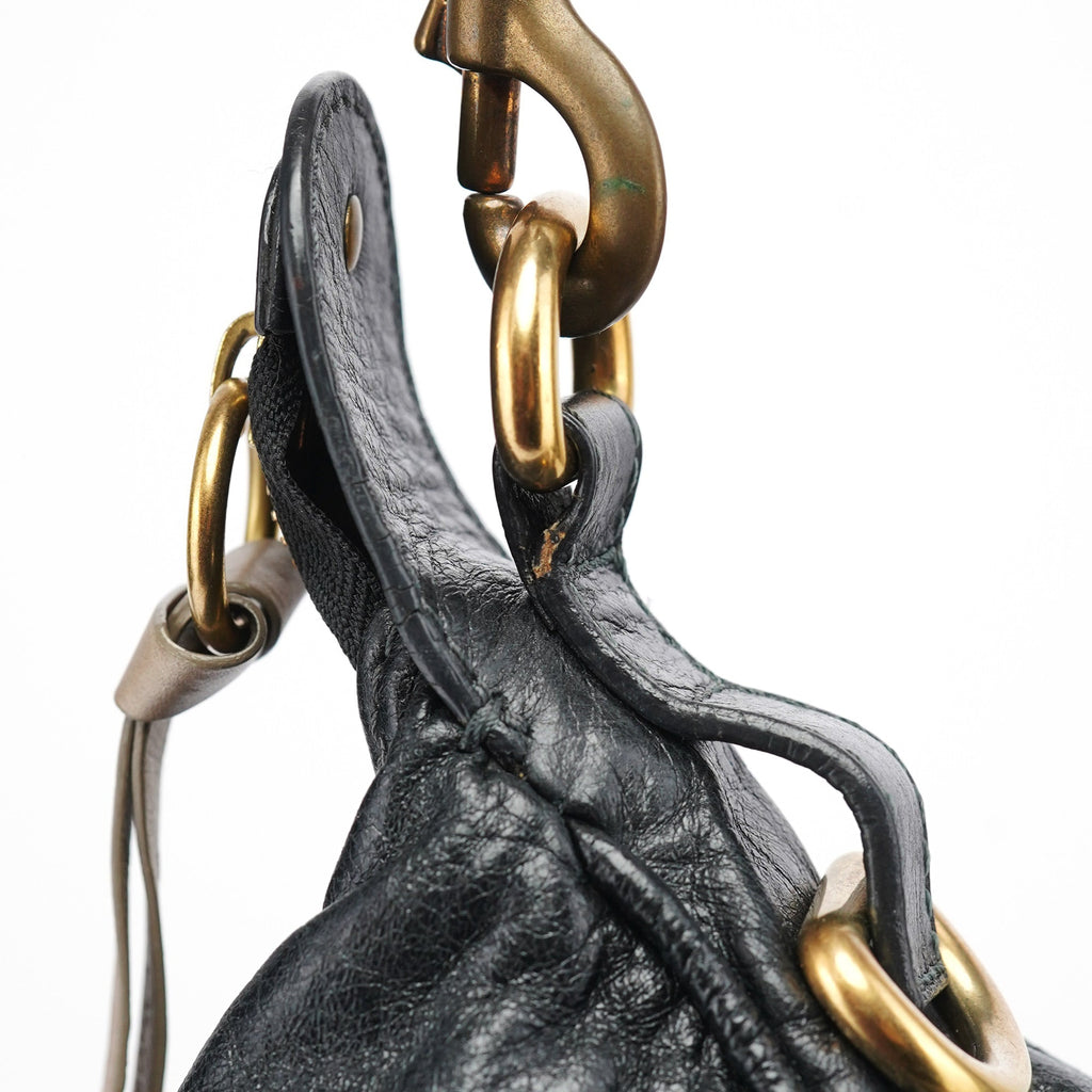 Black Lambskin Bay Crossbody Bag