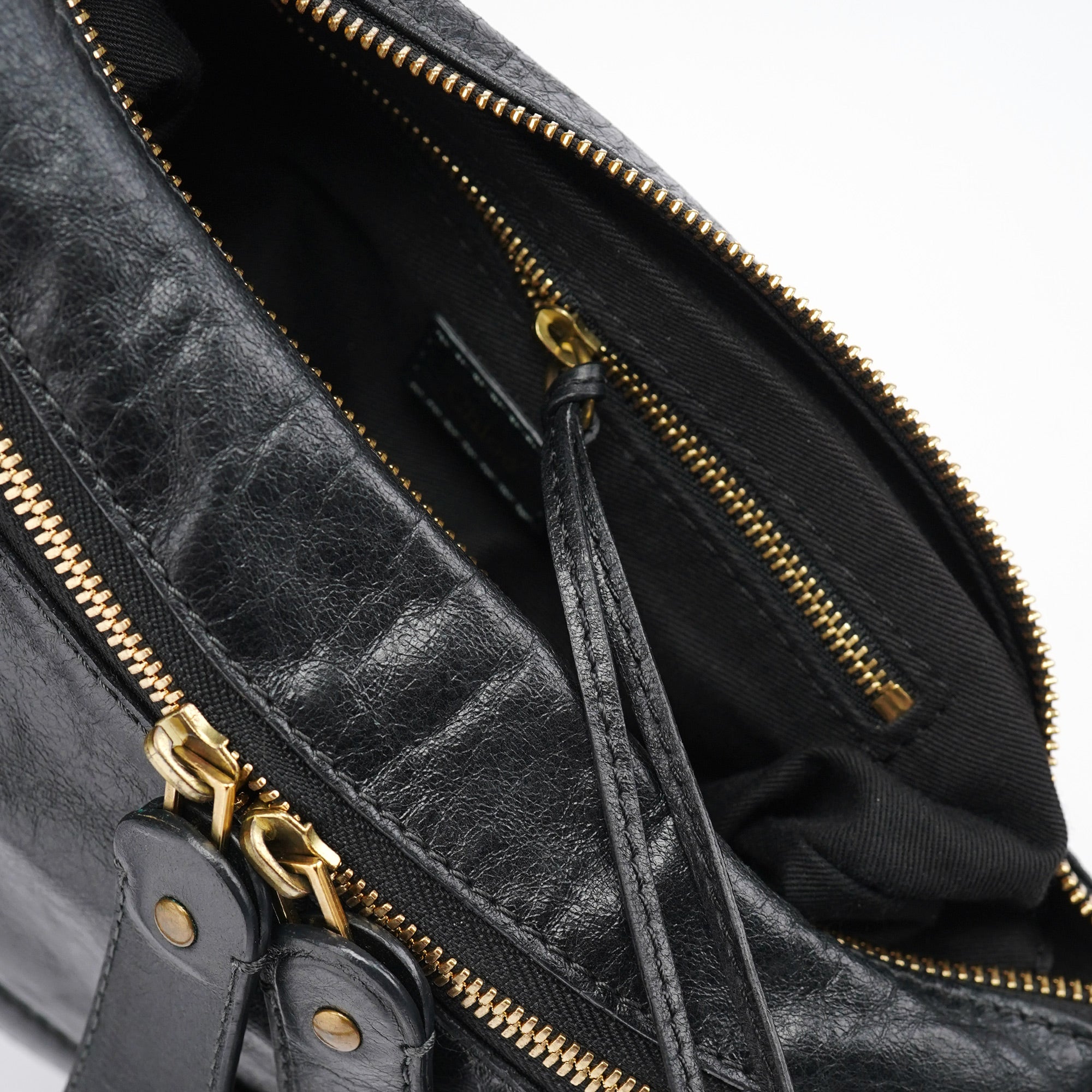 Black Lambskin Bay Crossbody Bag