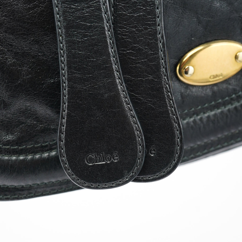 Black Lambskin Bay Crossbody Bag