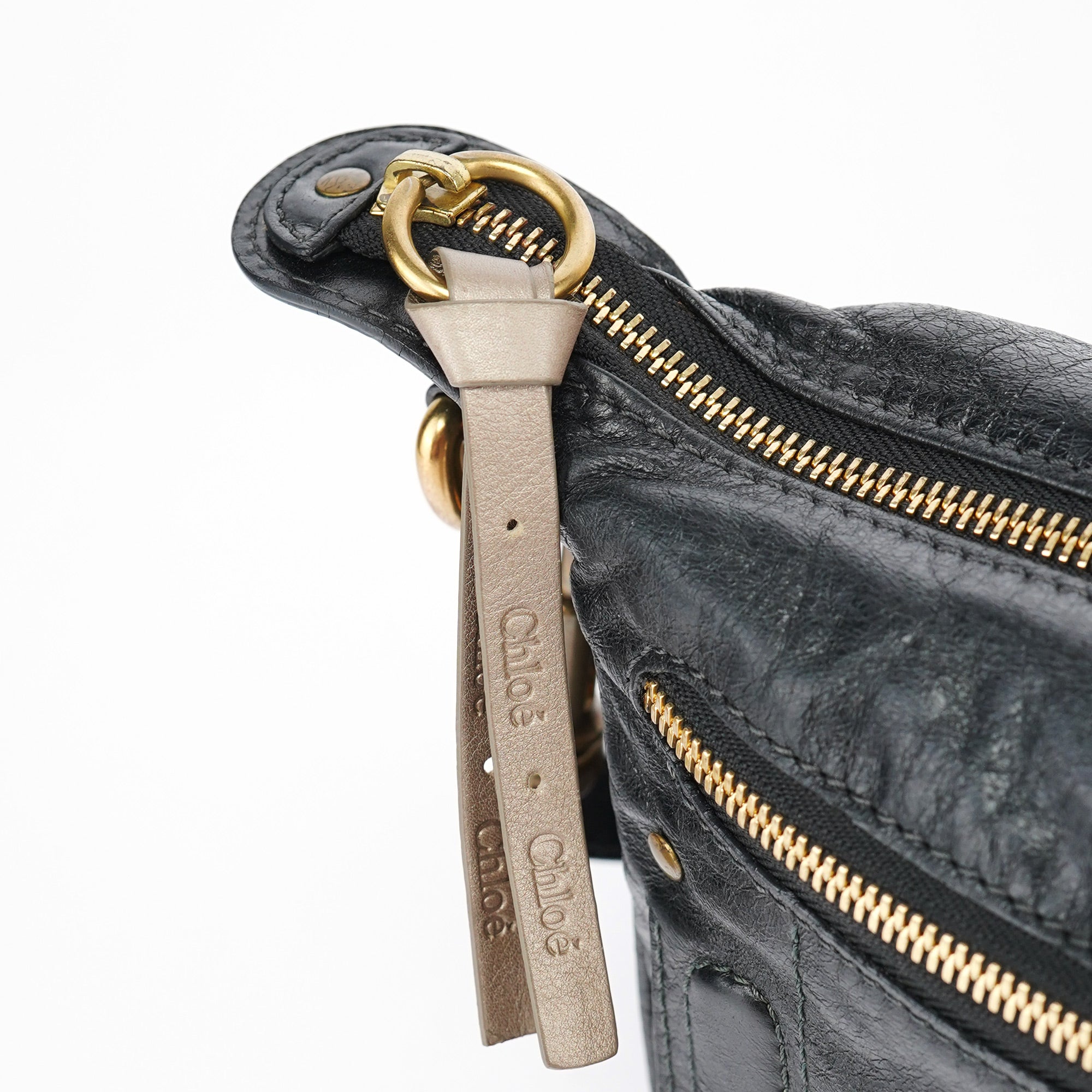 Black Lambskin Bay Crossbody Bag