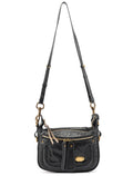Black Lambskin Bay Crossbody Bag