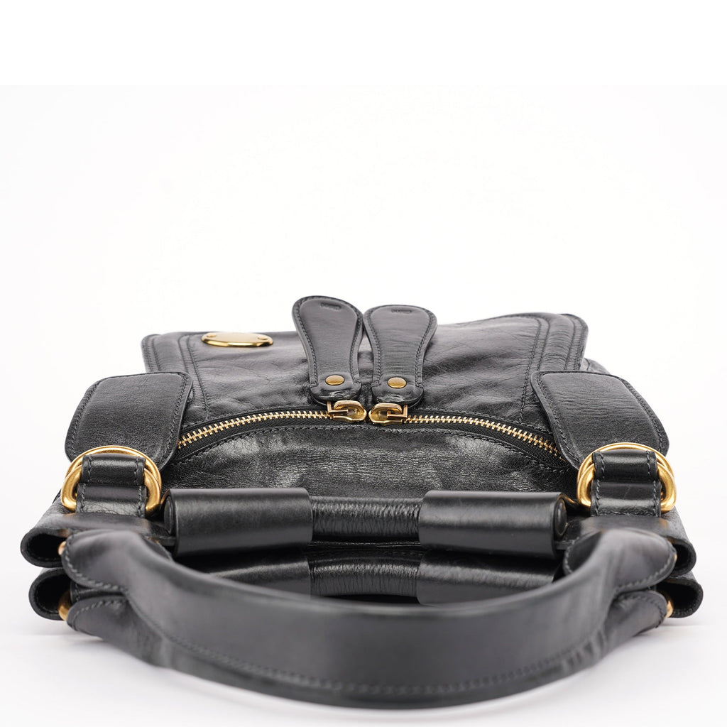 Black Lambskin Bay Shoulder Bag