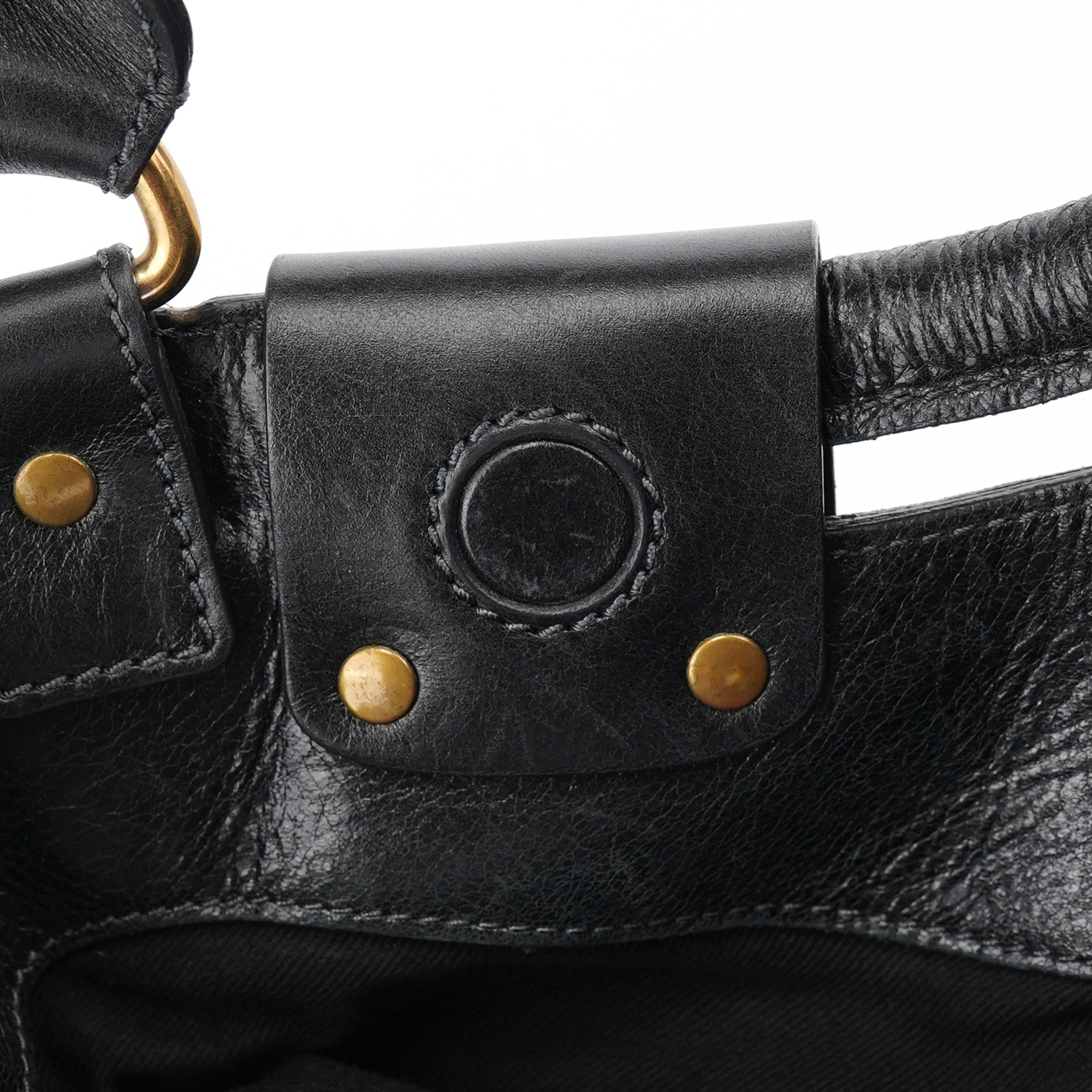 Black Lambskin Bay Shoulder Bag