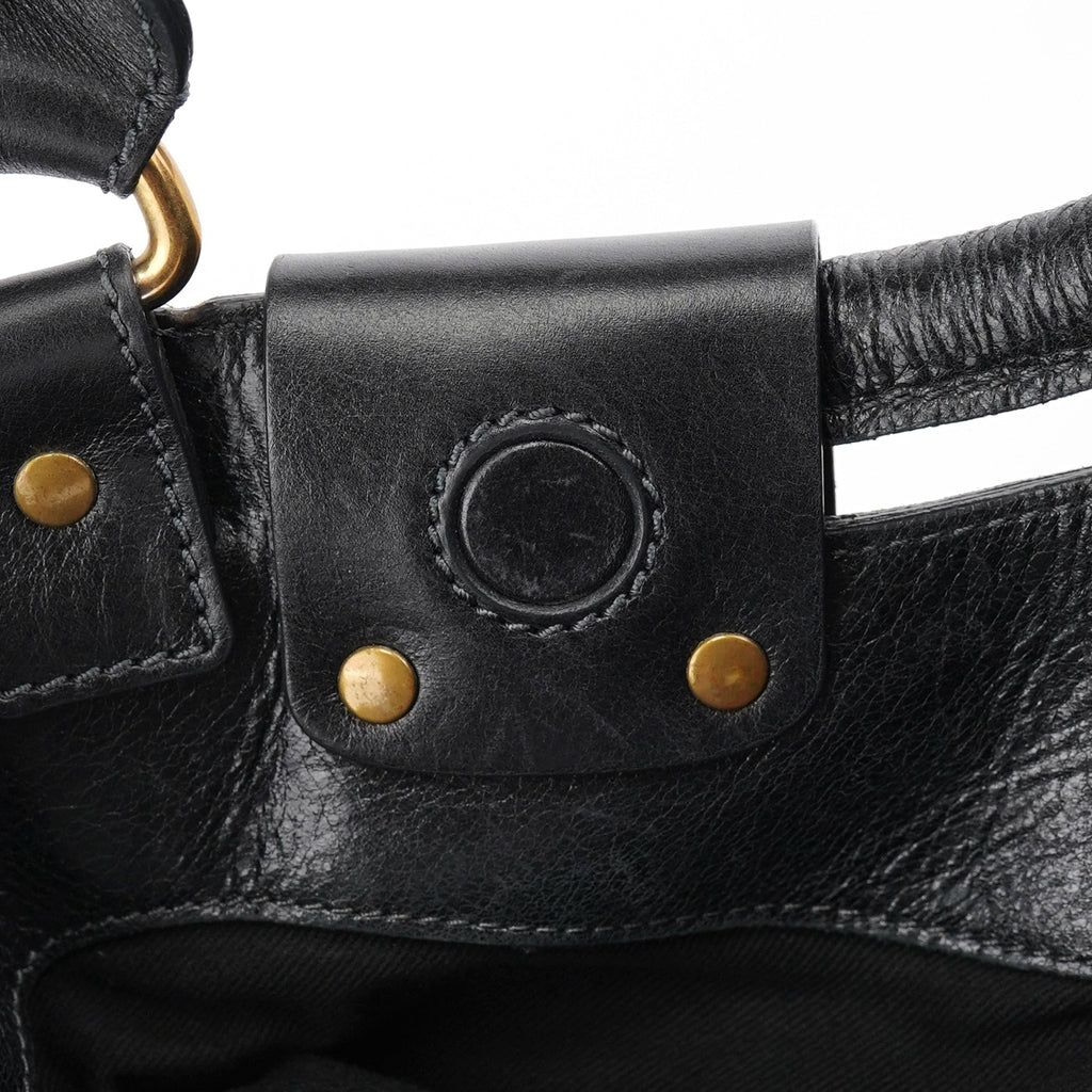 Black Lambskin Bay Shoulder Bag