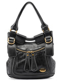 Black Lambskin Bay Shoulder Bag