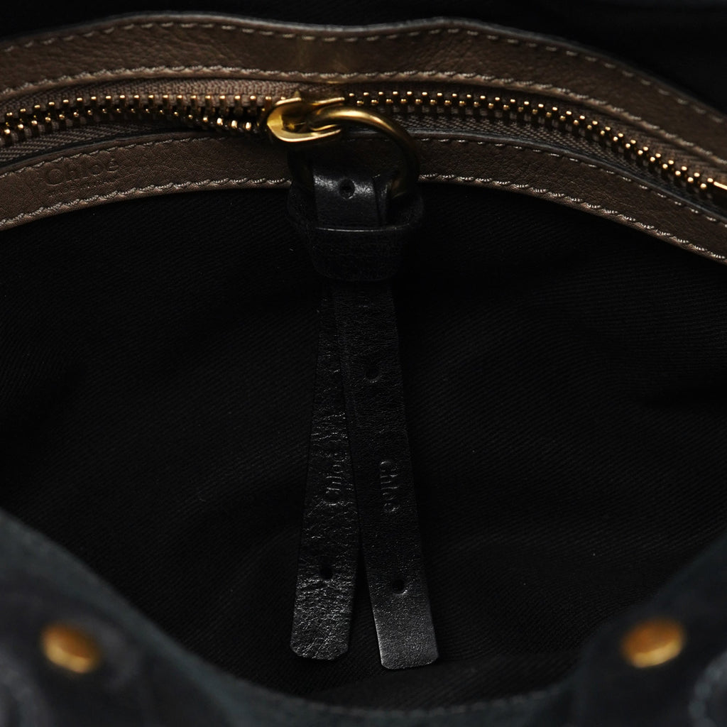 Black Lambskin Bay Shoulder Bag