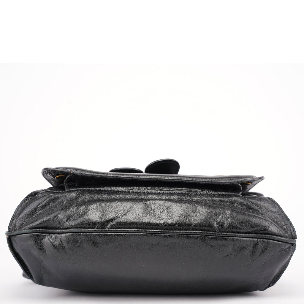 Black Lambskin Bay Shoulder Bag