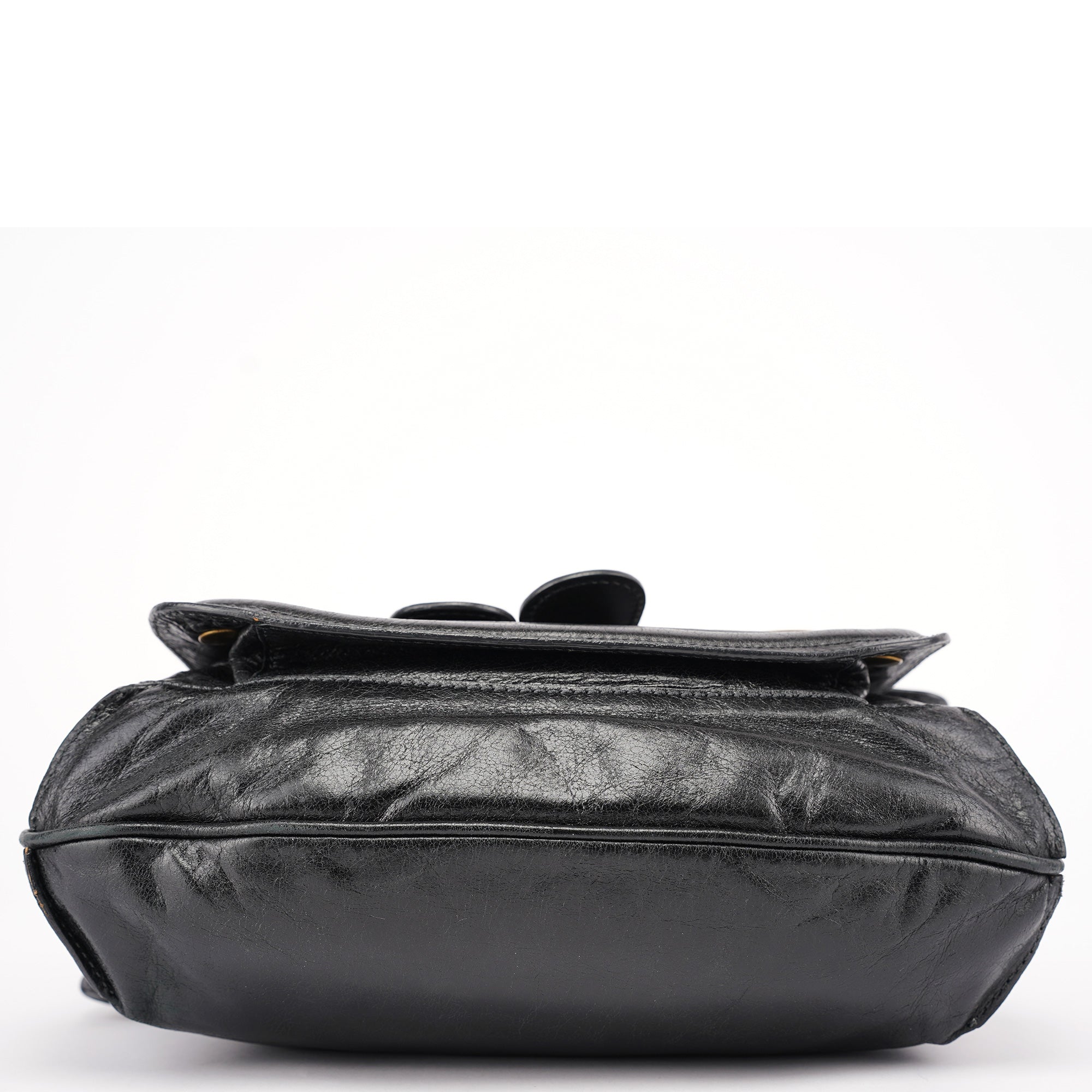 Black Lambskin Bay Shoulder Bag