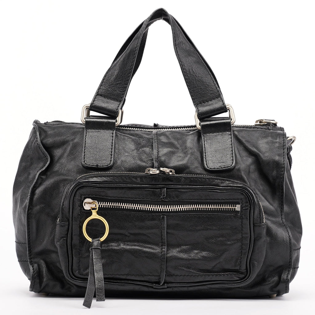 Black Lambskin Betty Tote Bag