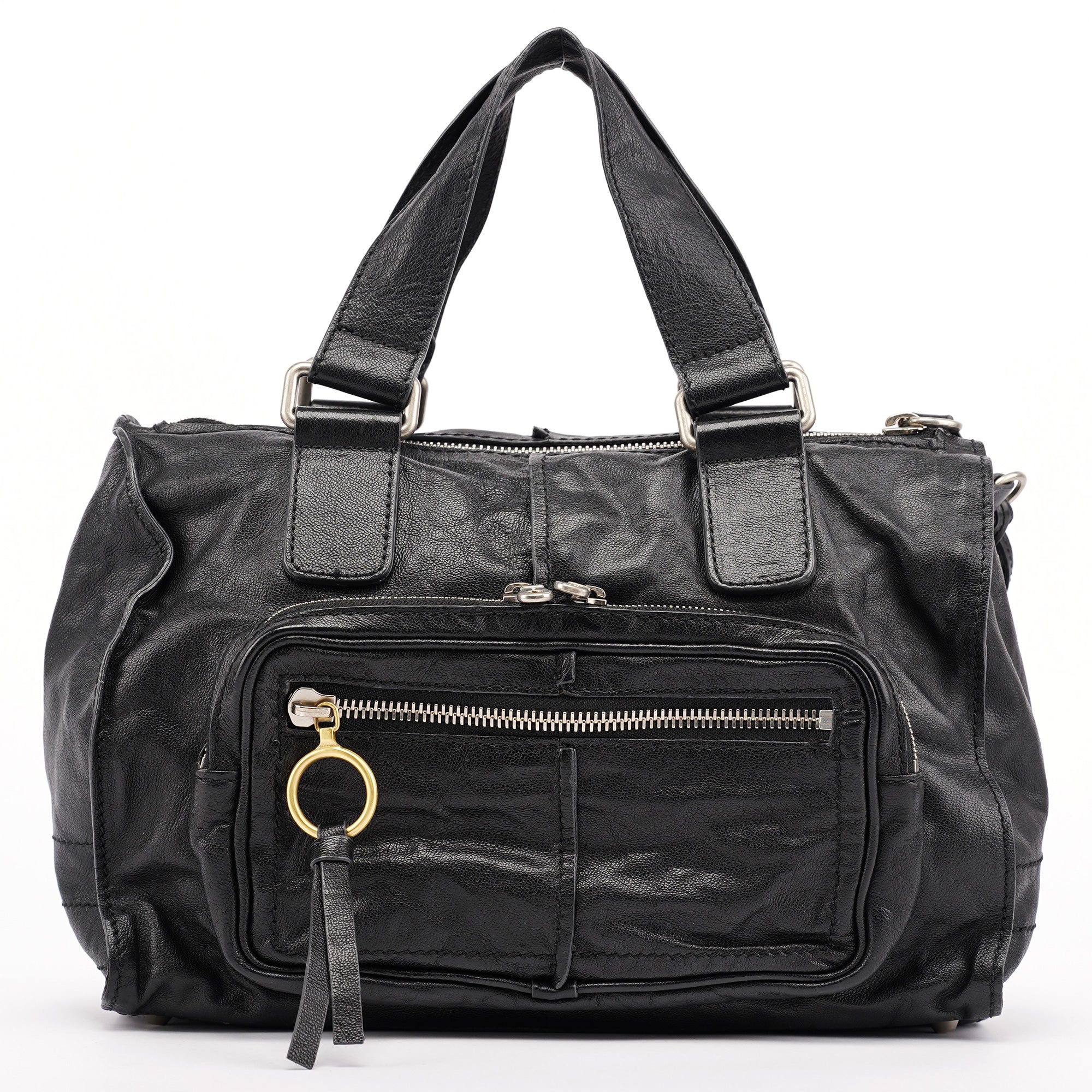 Black Lambskin Betty Tote Bag