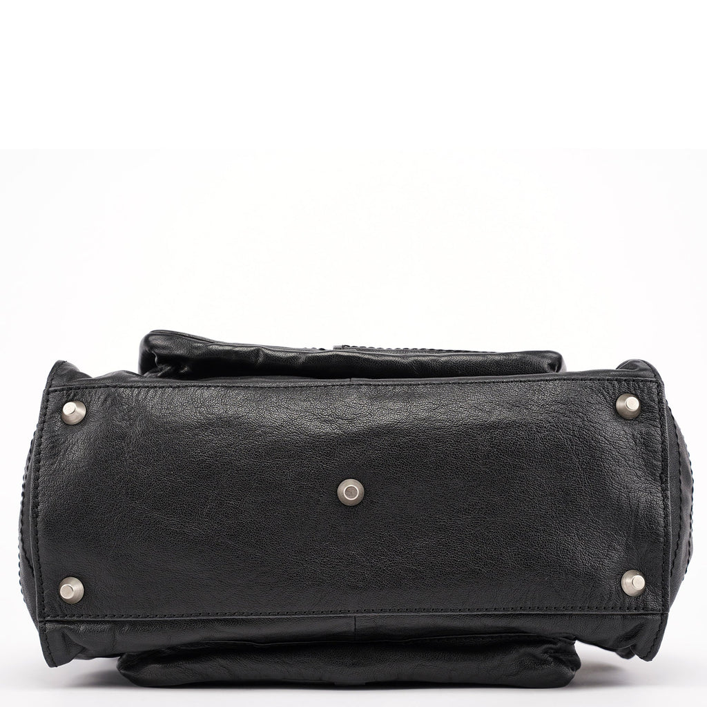 Black Lambskin Betty Tote Bag