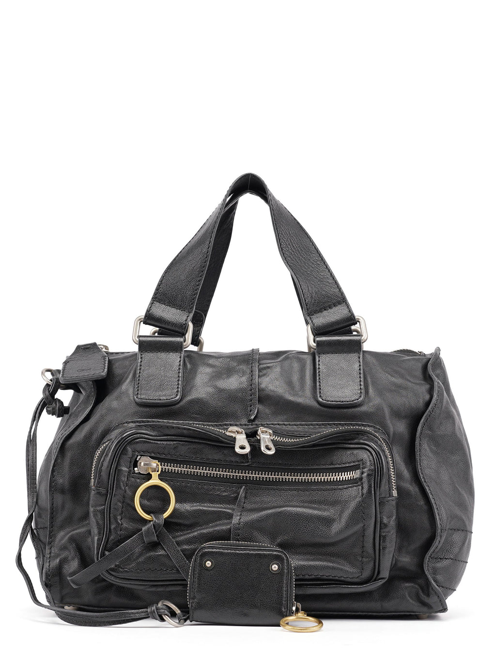 Black Lambskin Betty Tote Bag