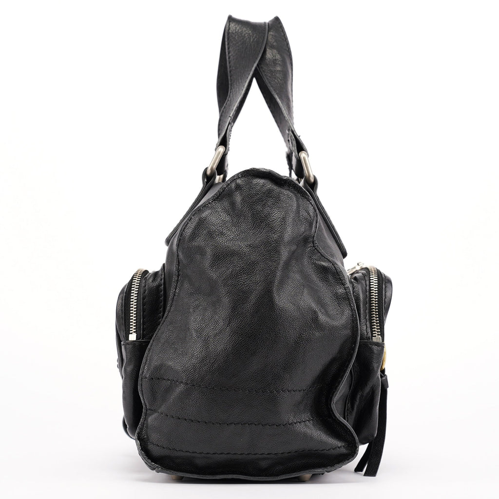 Black Lambskin Betty Tote Bag