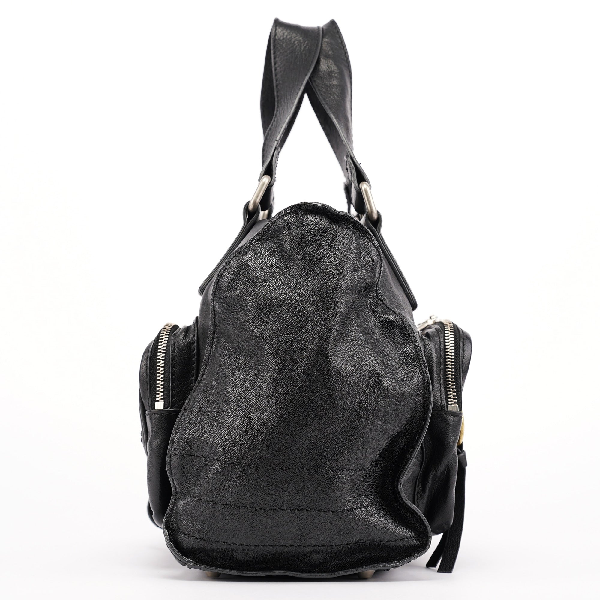 Black Lambskin Betty Tote Bag