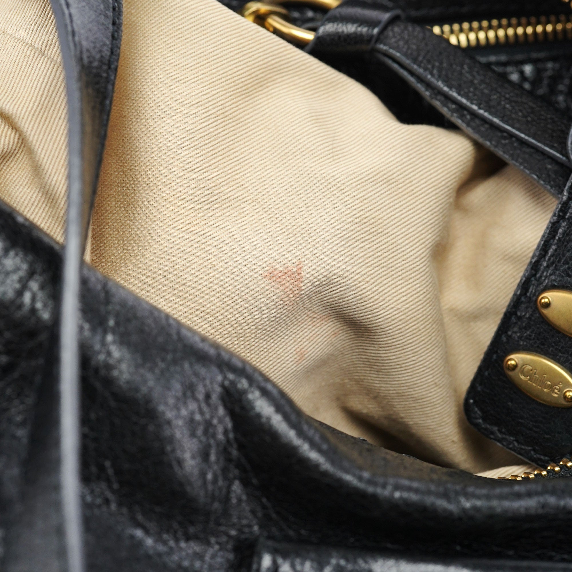 Black Lambskin Knot Handle Hobo Shoulder Bag
