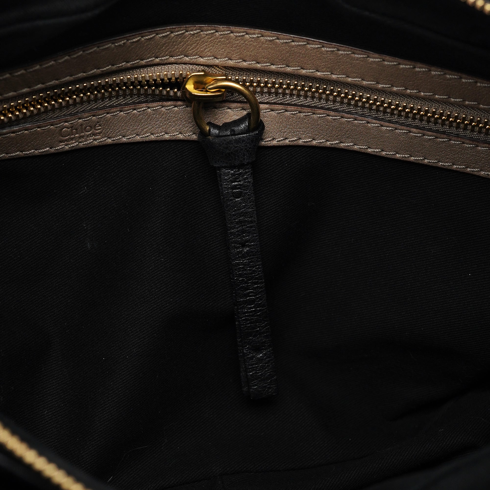 Black Lambskin Leather Bay Tote Bag