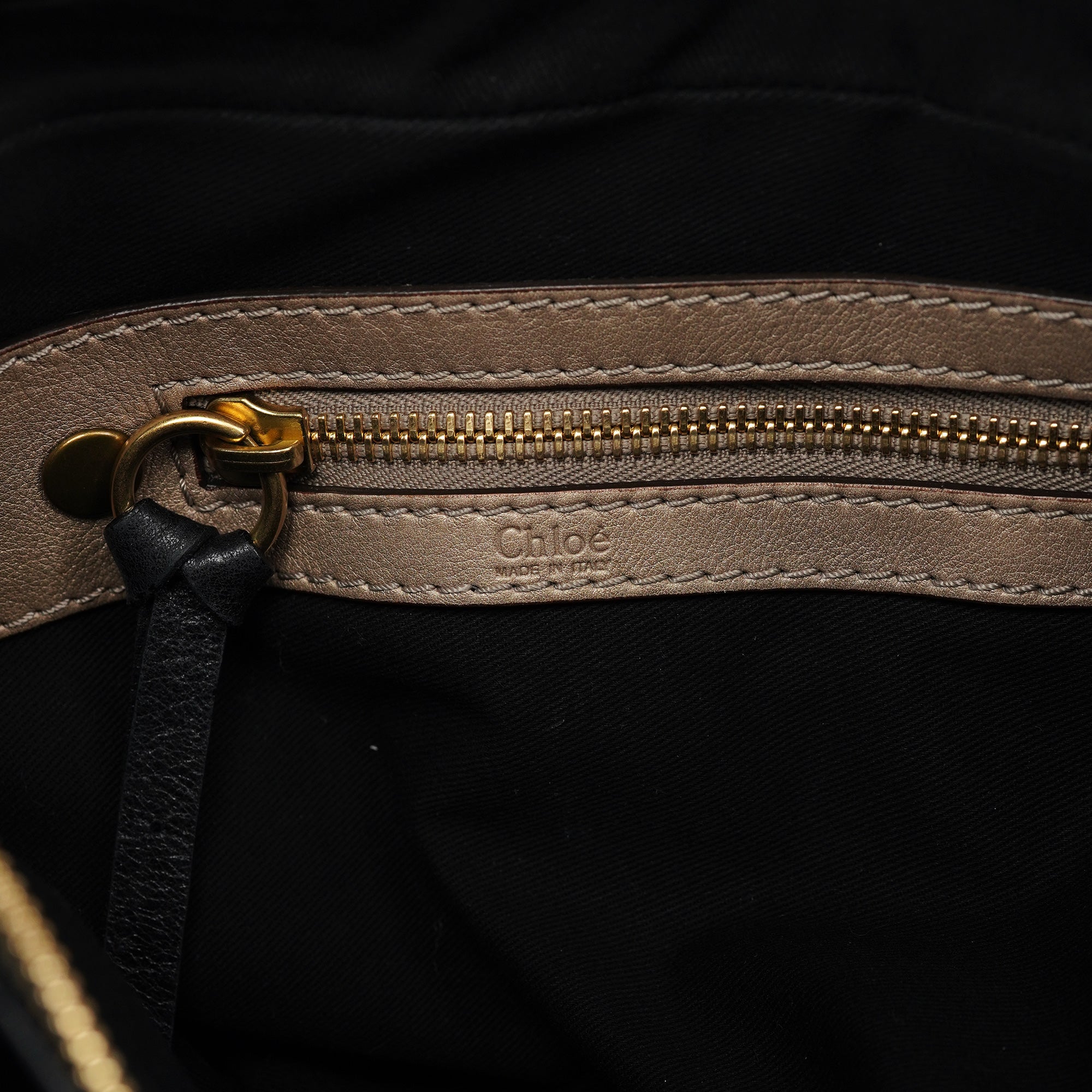 Black Lambskin Leather Bay Tote Bag