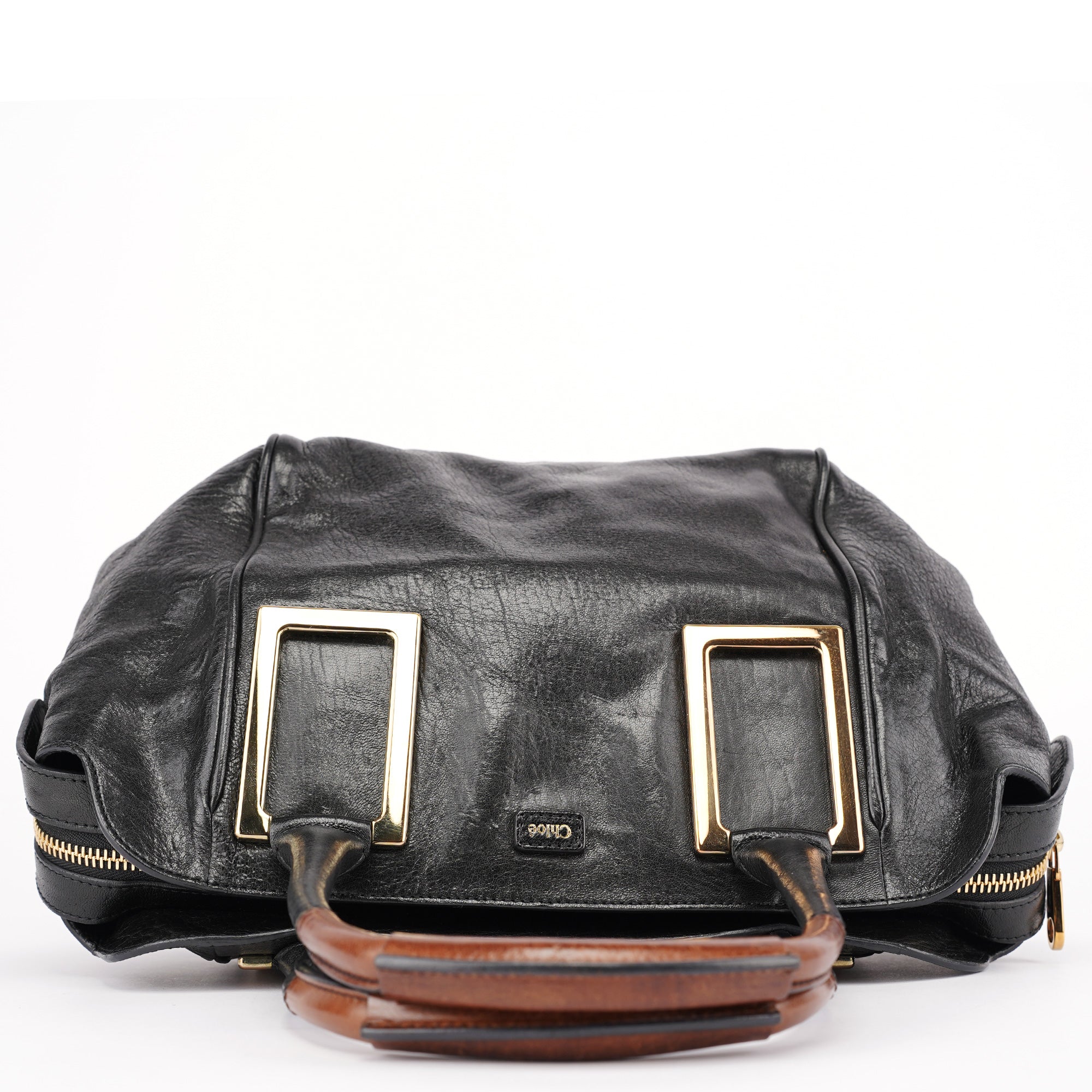 Black Lambskin Leather Tote Bag