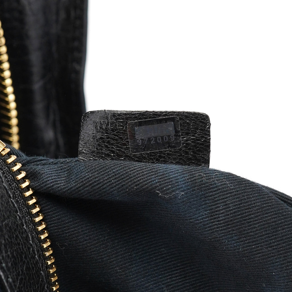 Black Lambskin Leather Tote Bag
