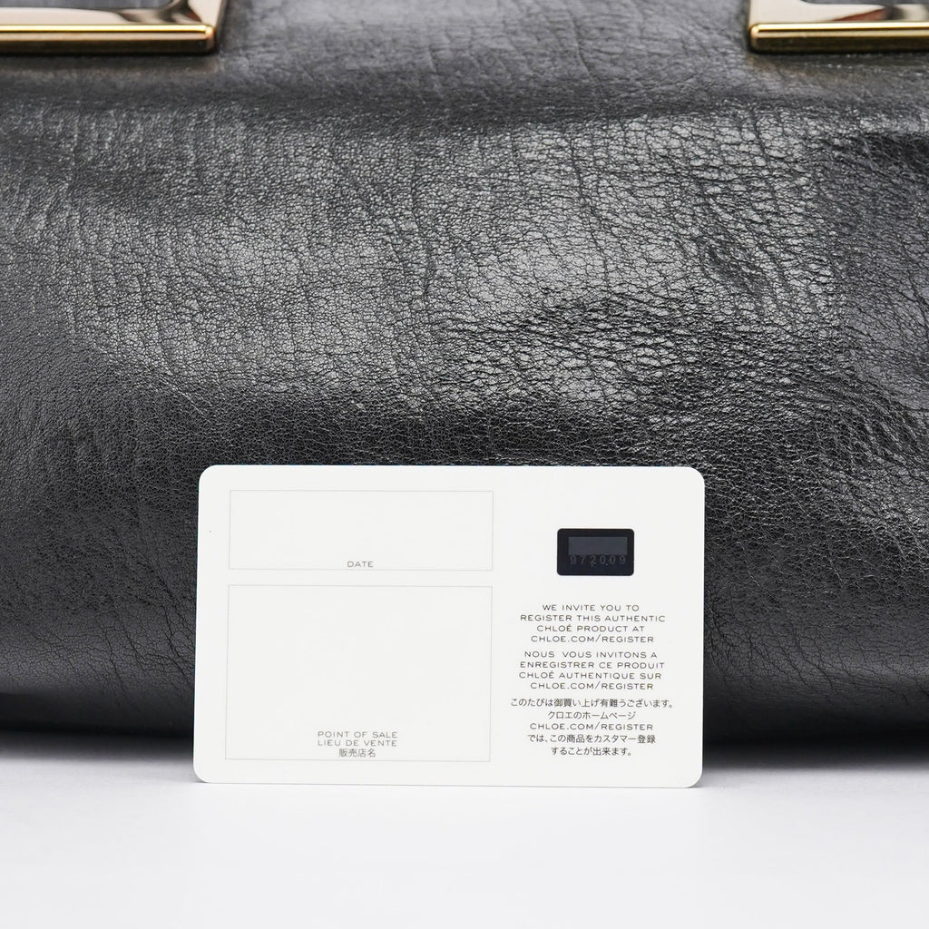 Black Lambskin Leather Tote Bag