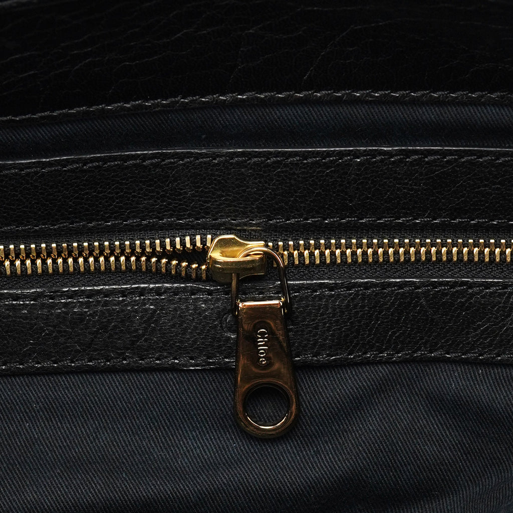Black Lambskin Leather Tote Bag