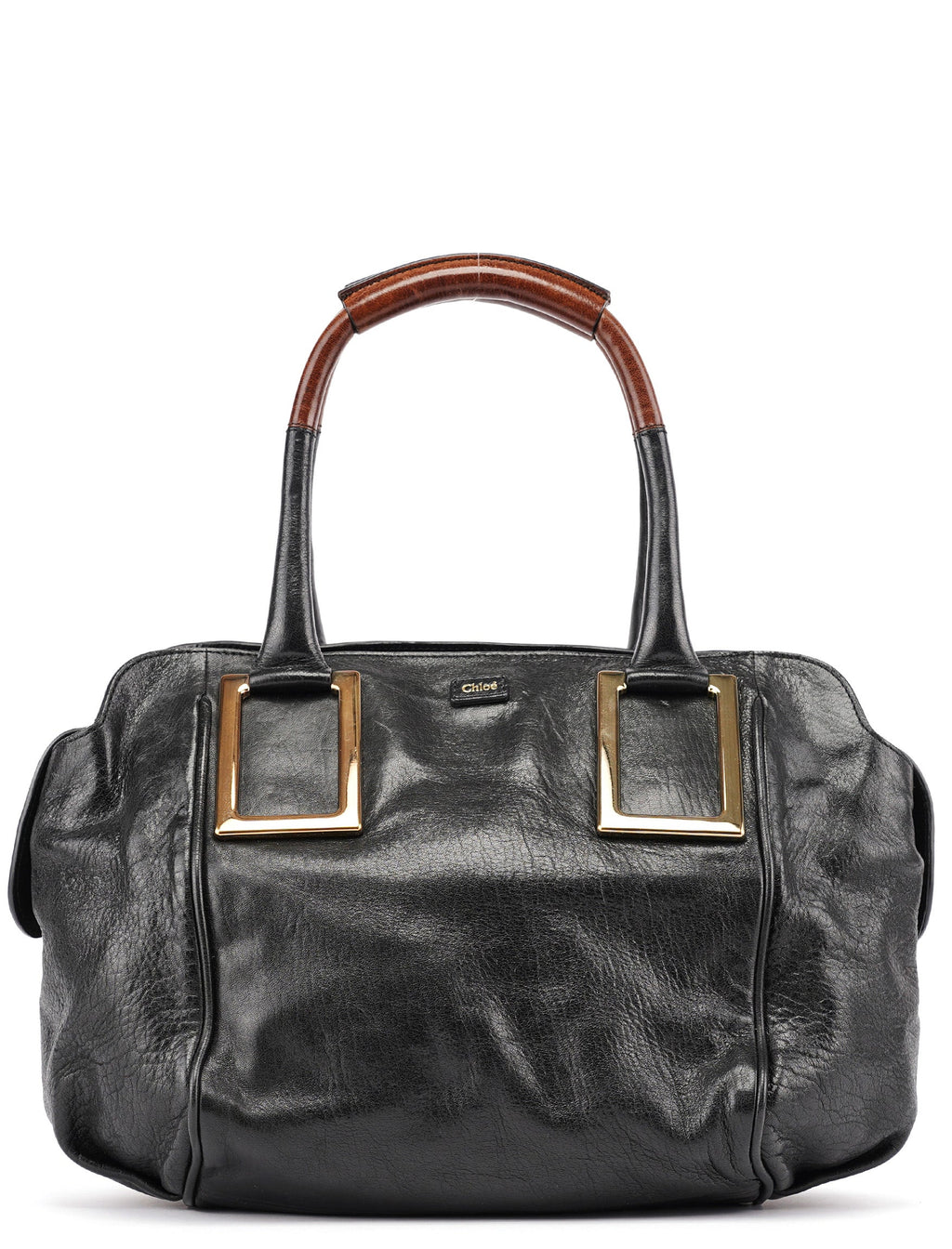 Black Lambskin Leather Tote Bag