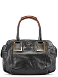 Black Lambskin Leather Tote Bag