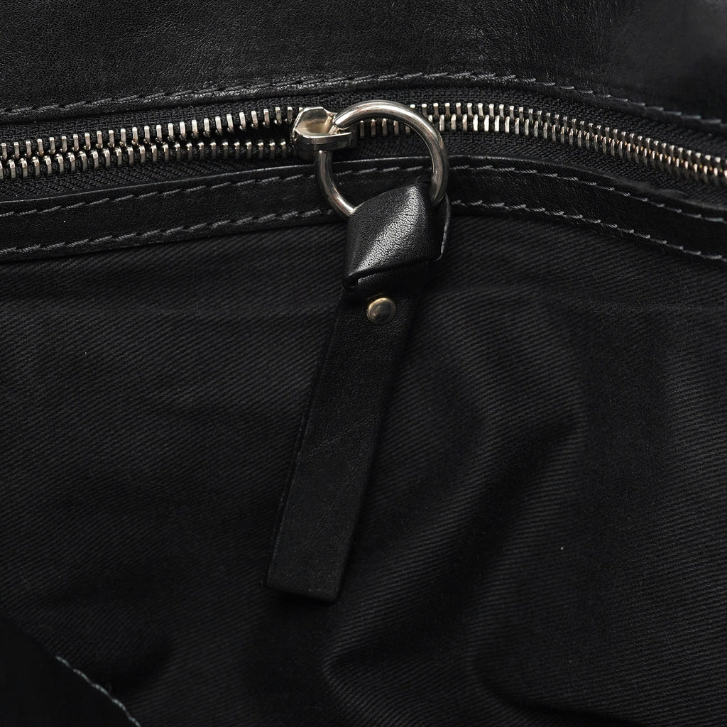 Black Lambskin Leather Tote Bag