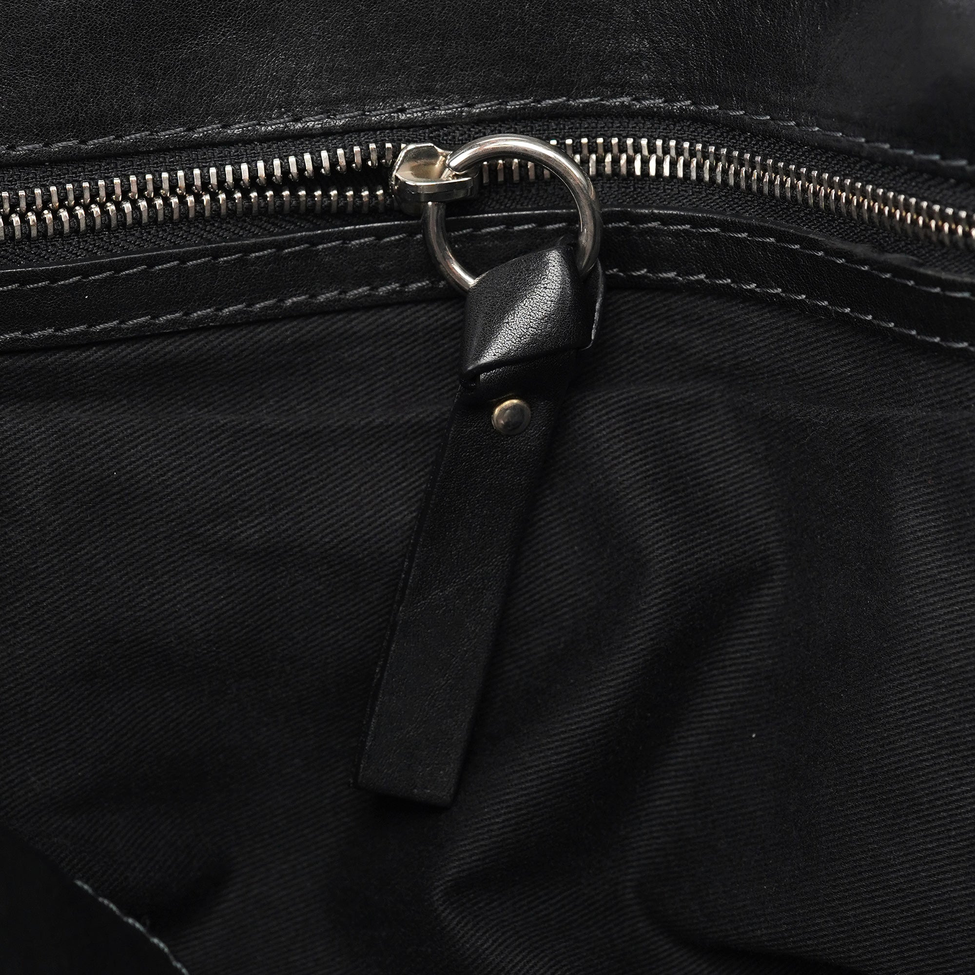 Black Lambskin Leather Tote Bag