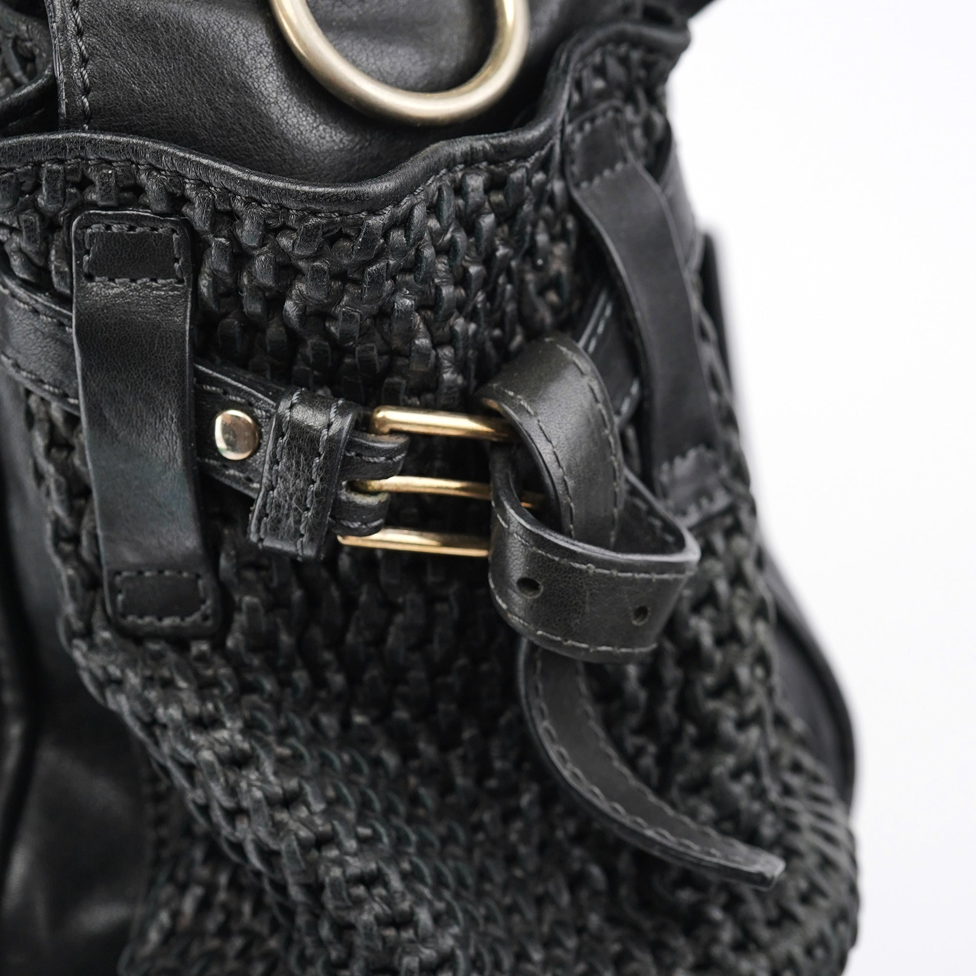 Black Lambskin Leather Tote Bag