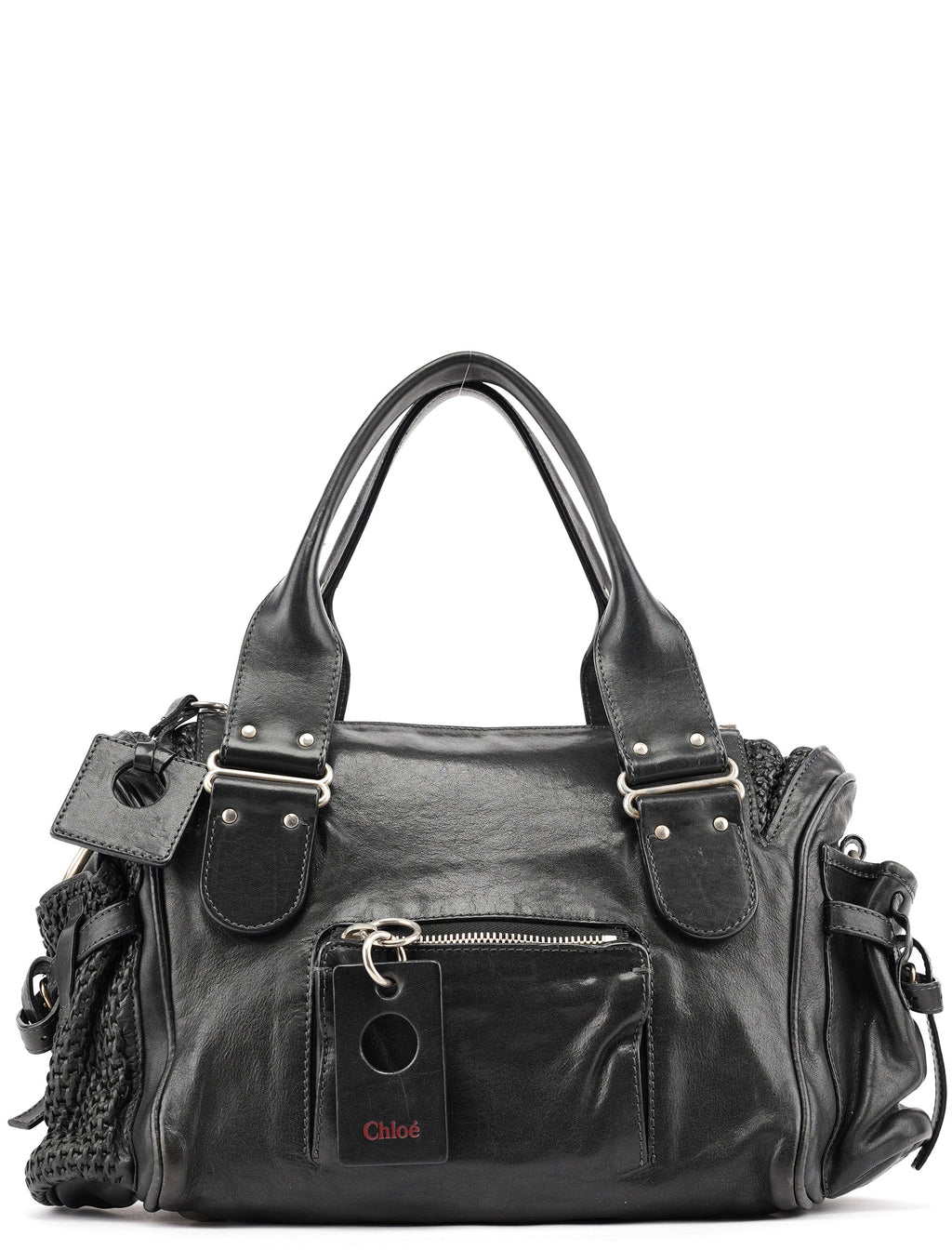 Black Lambskin Leather Tote Bag