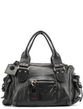 Black Lambskin Leather Tote Bag