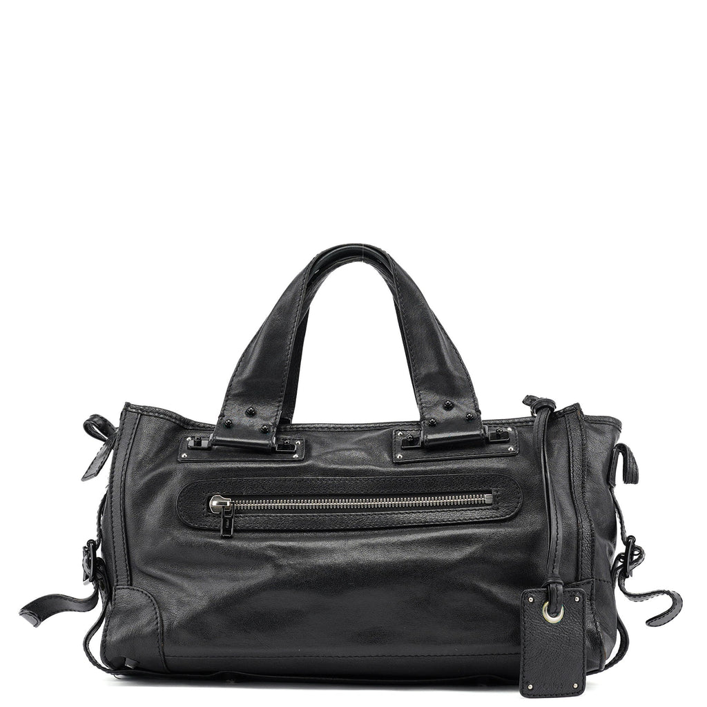 Black Lambskin Tote Bag