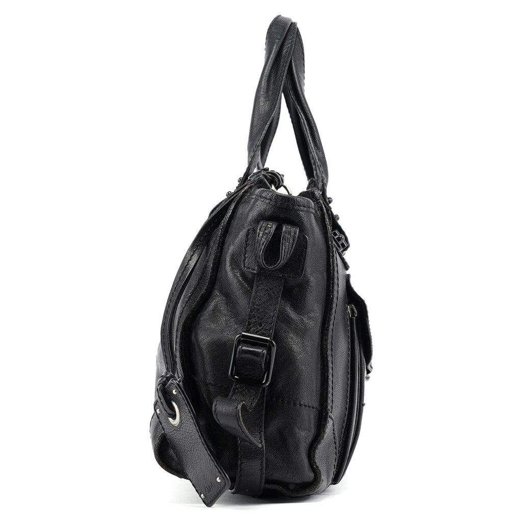 Black Lambskin Tote Bag