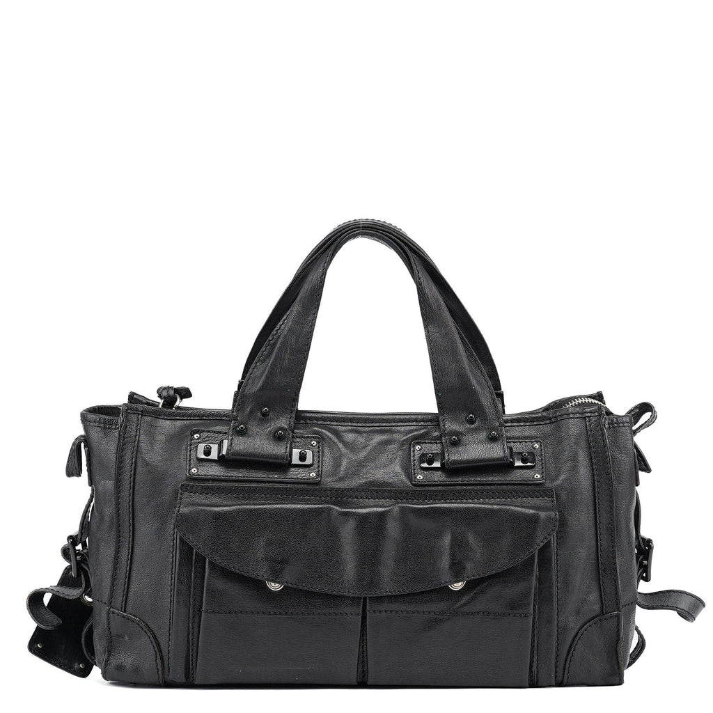 Black Lambskin Tote Bag