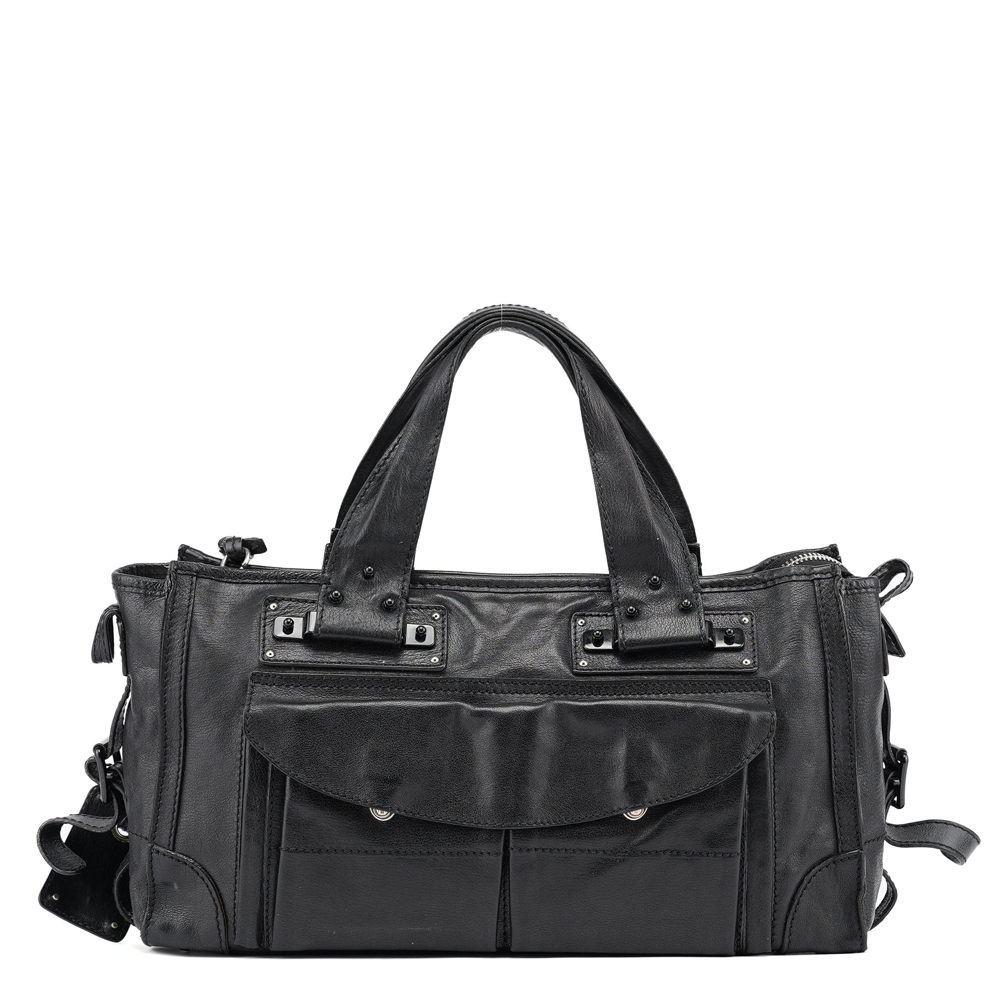 Black Lambskin Tote Bag