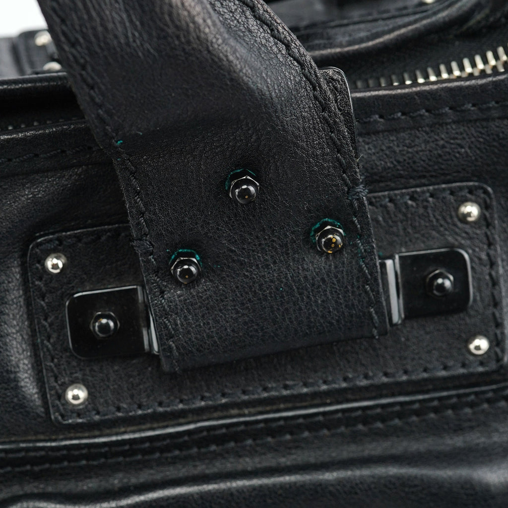 Black Lambskin Tote Bag