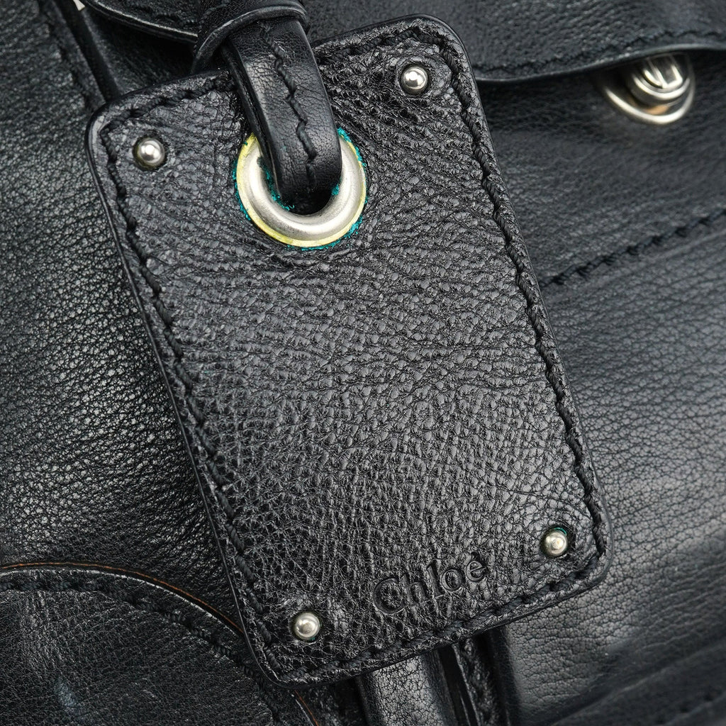 Black Lambskin Tote Bag