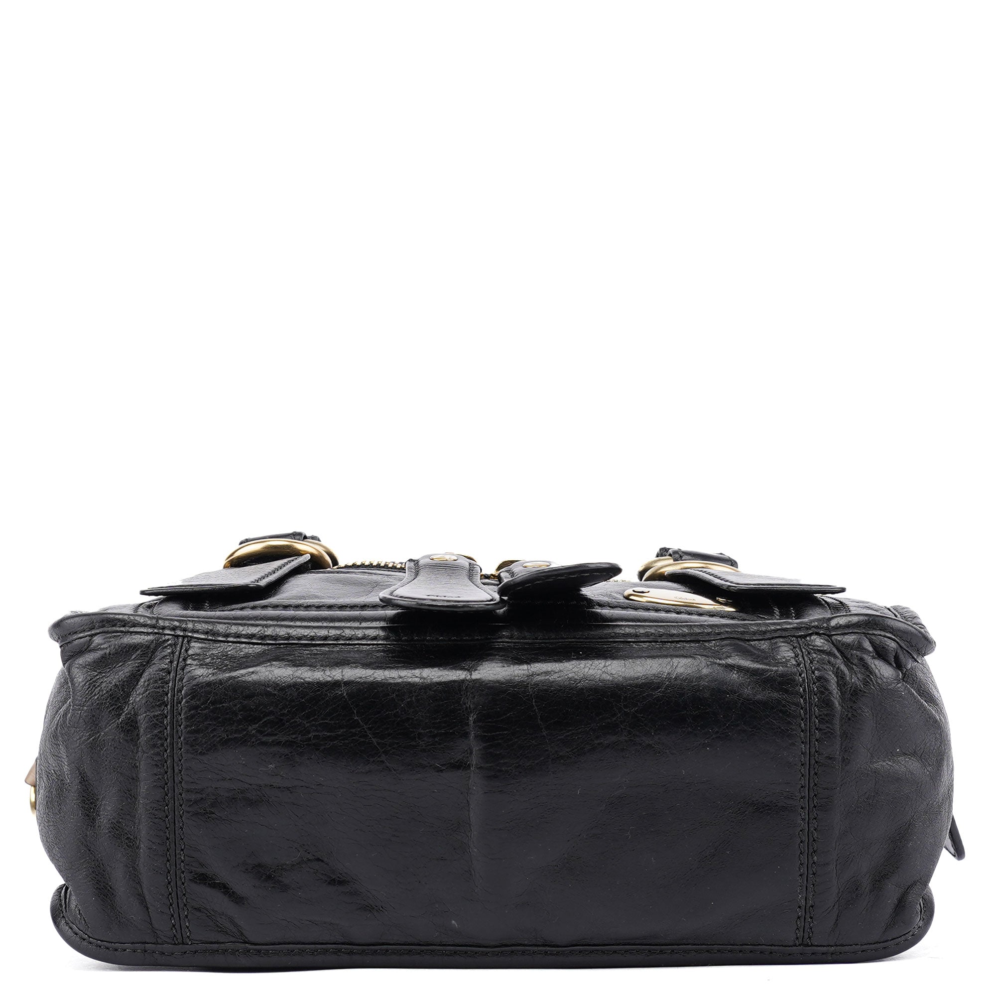 Black Leather Bay 2-Way Tote Bag
