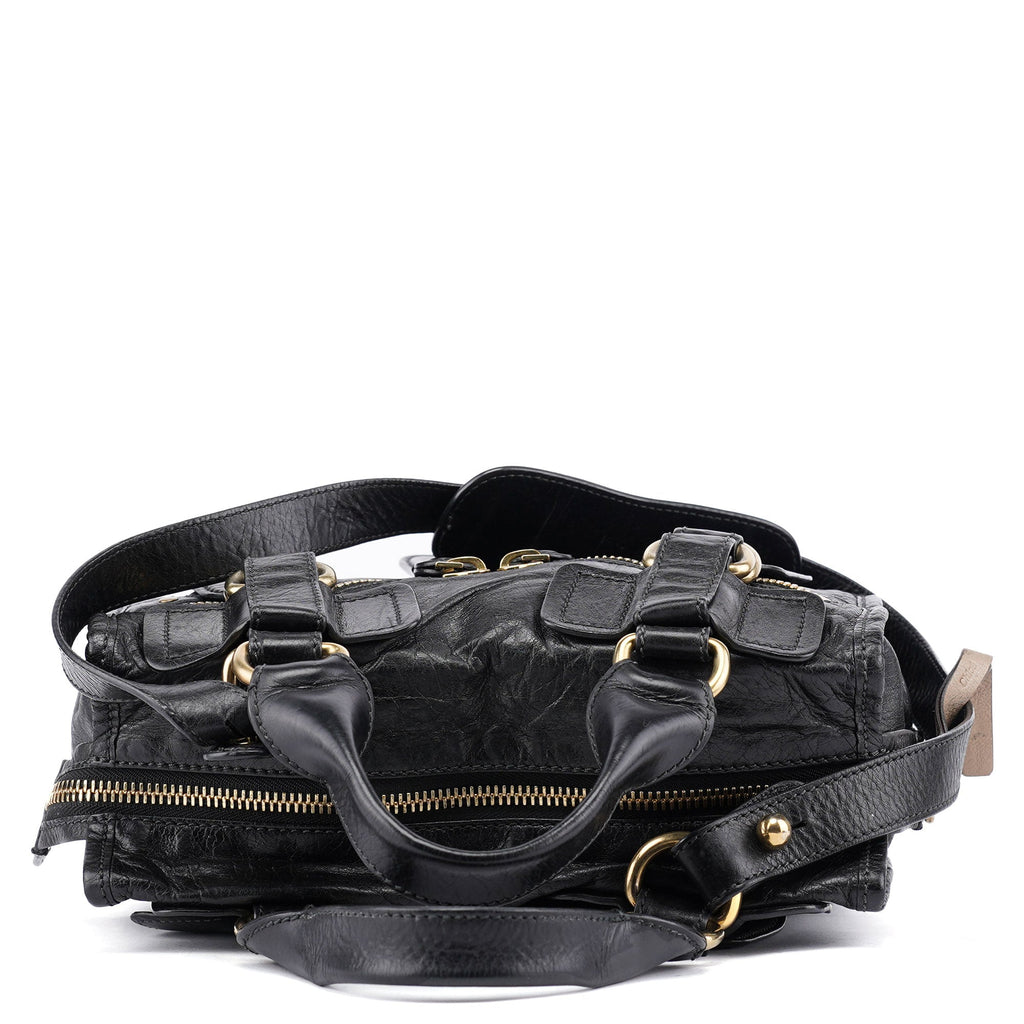 Black Leather Bay 2-Way Tote Bag