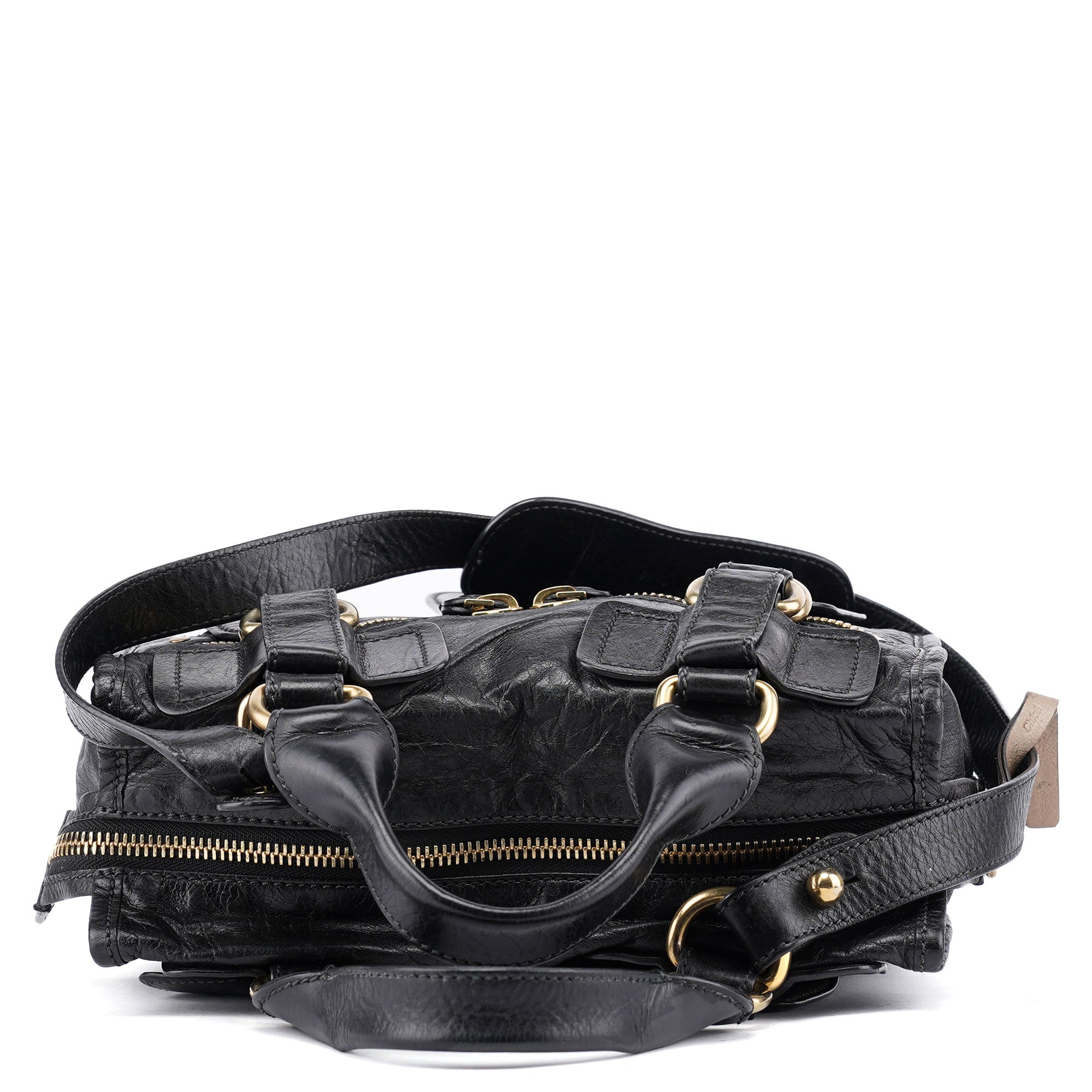 Black Leather Bay 2-Way Tote Bag
