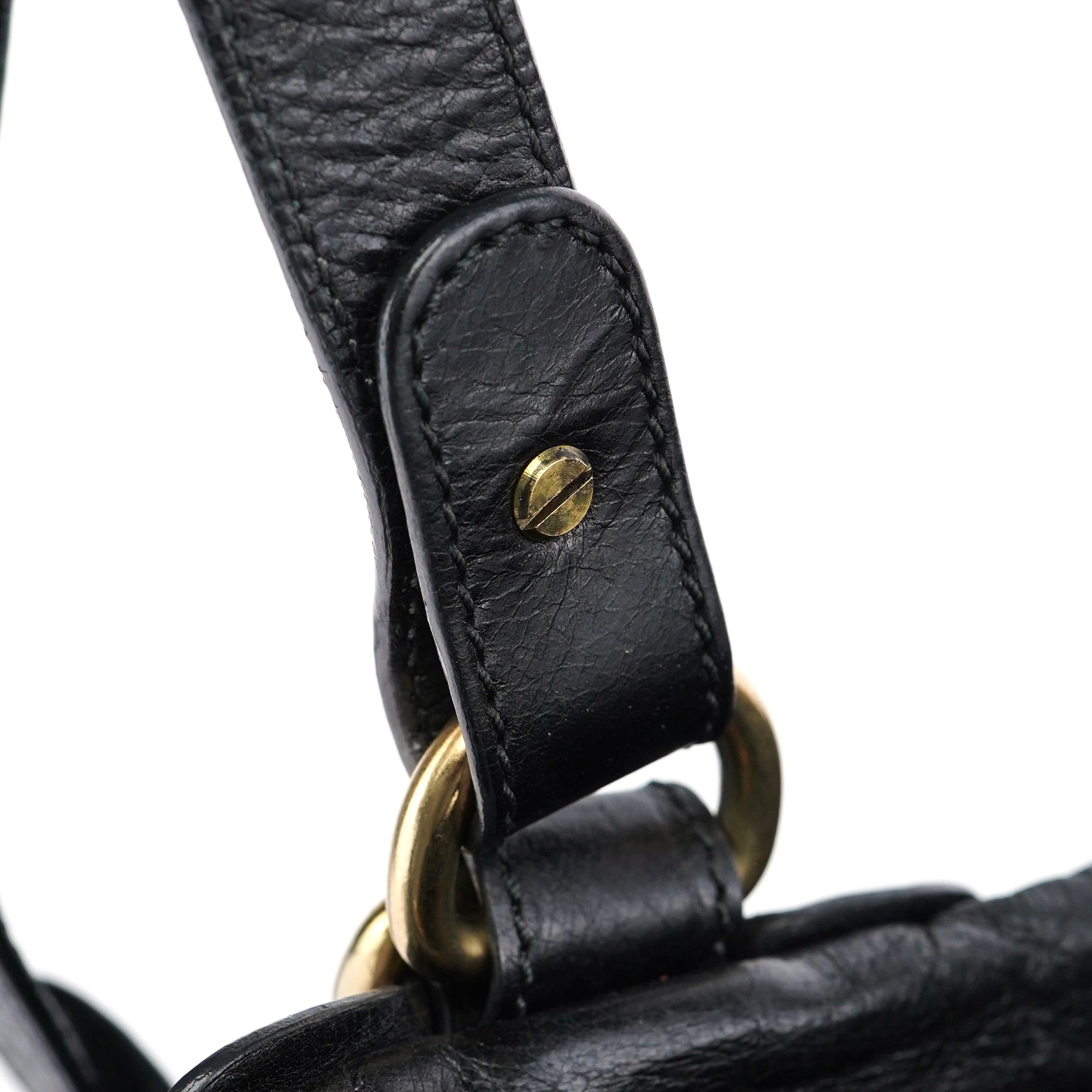 Black Leather Bay 2-Way Tote Bag