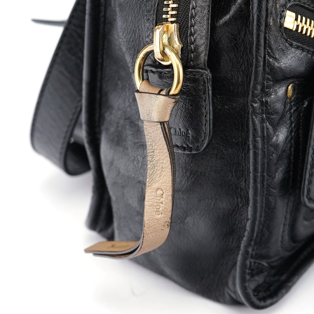 Black Leather Bay 2-Way Tote Bag