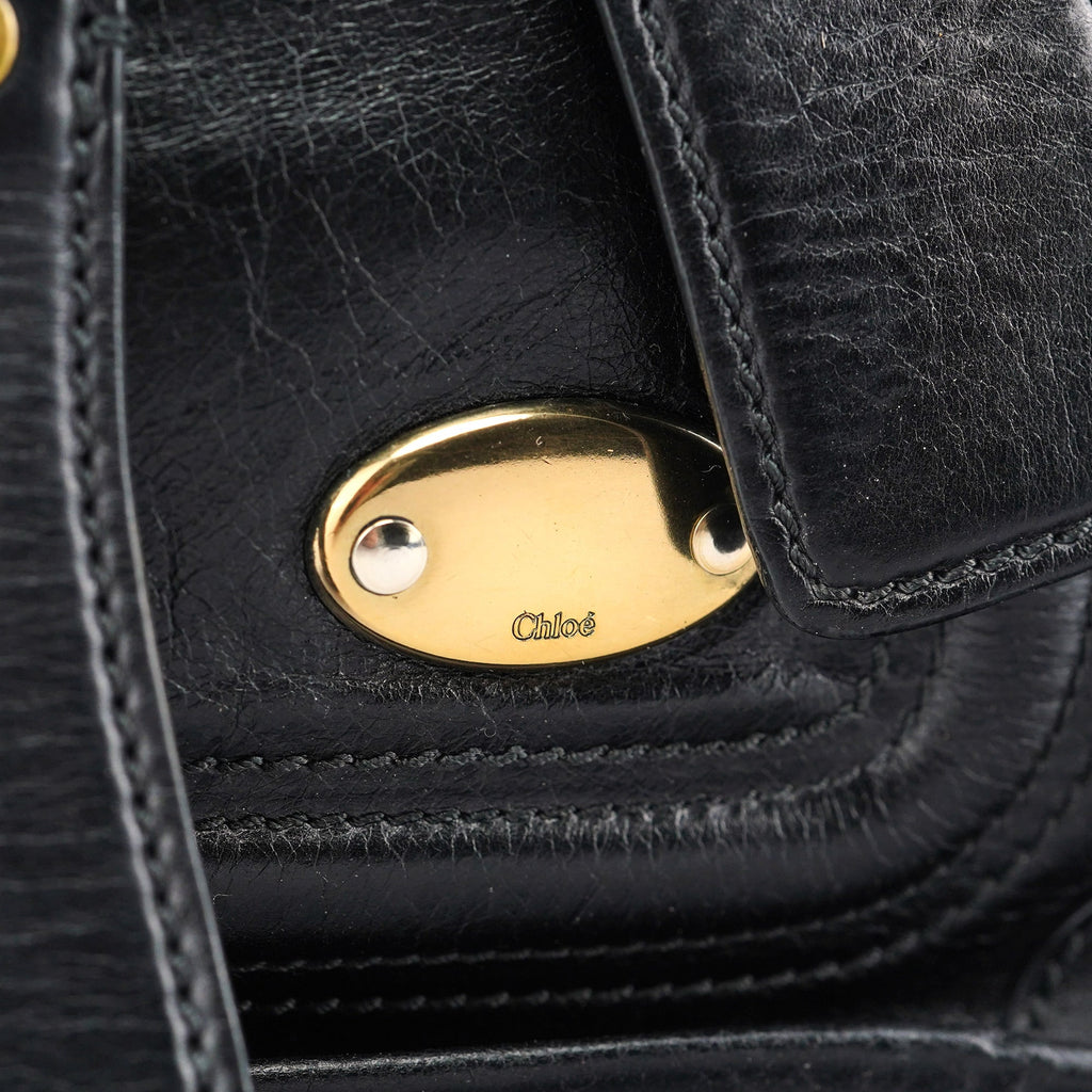 Black Leather Bay 2-Way Tote Bag