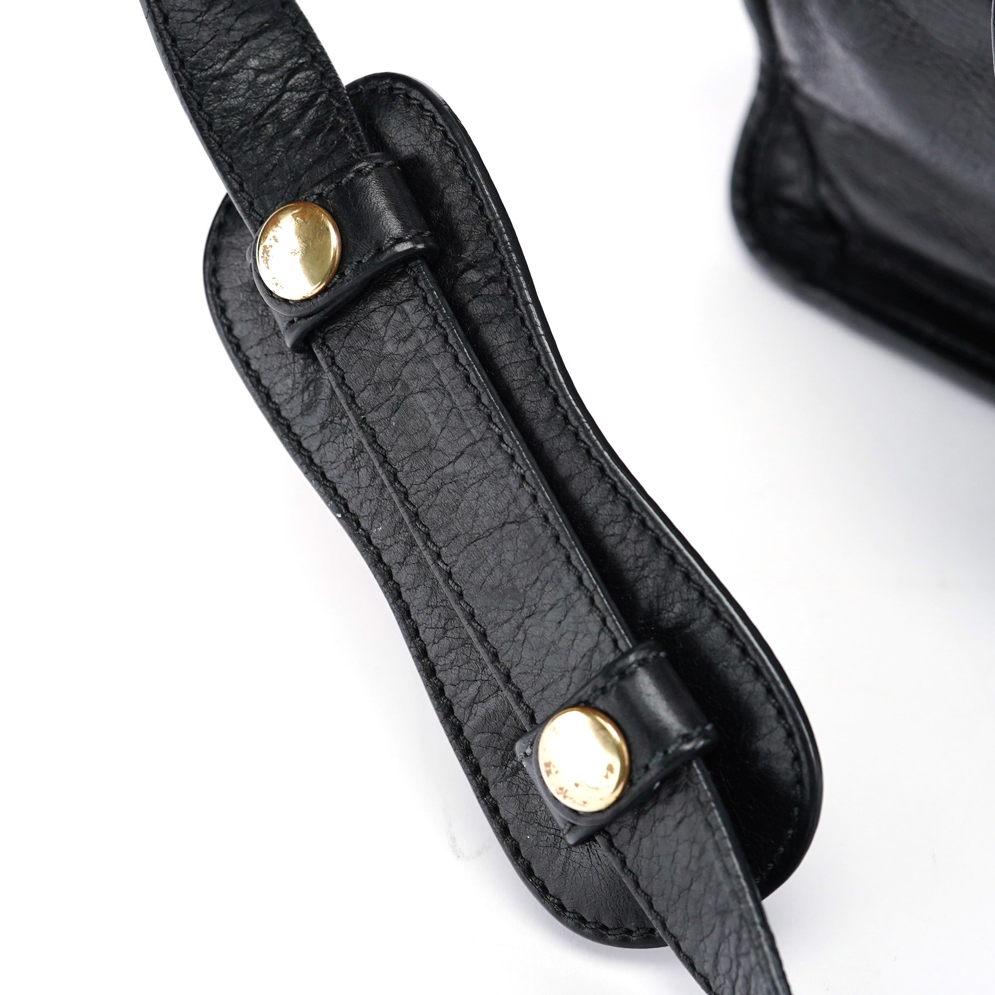 Black Leather Bay 2-Way Tote Bag