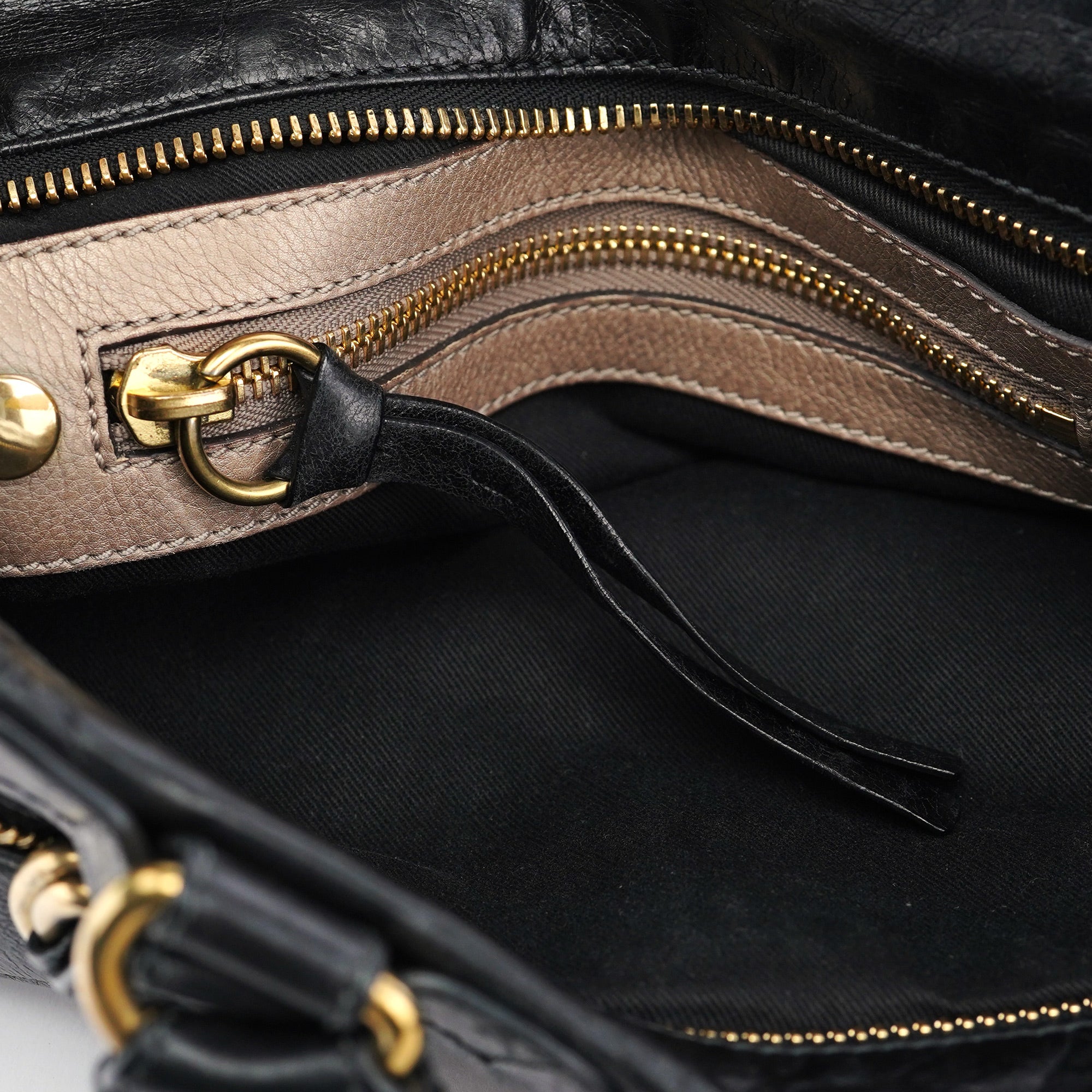 Black Leather Bay 2-Way Tote Bag